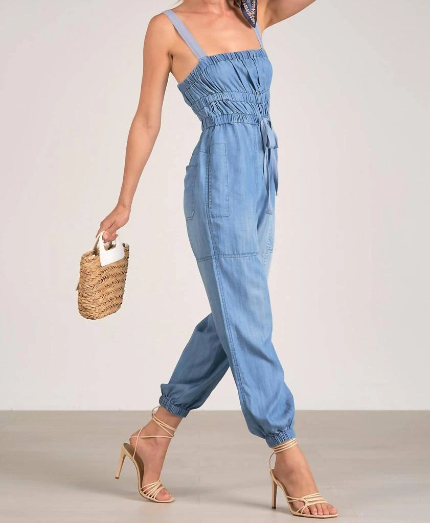 Elan Elan - Denim Tie Waist Jumpsuit 3