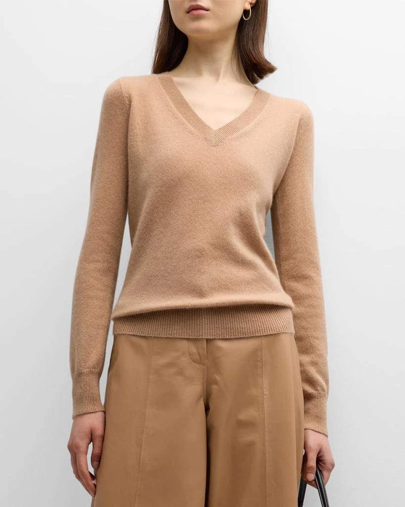 Neiman Marcus Cashmere Classic V-Neck Sweater 4