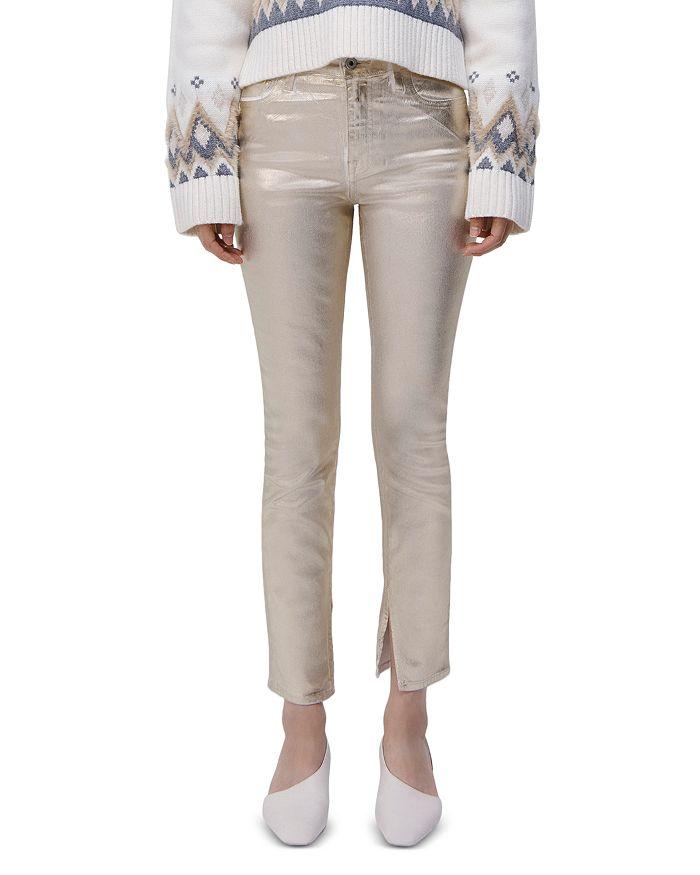 Jonathan Simkhai Jonathan Rae High Rise Ankle Skinny Jeans in Gold Foil