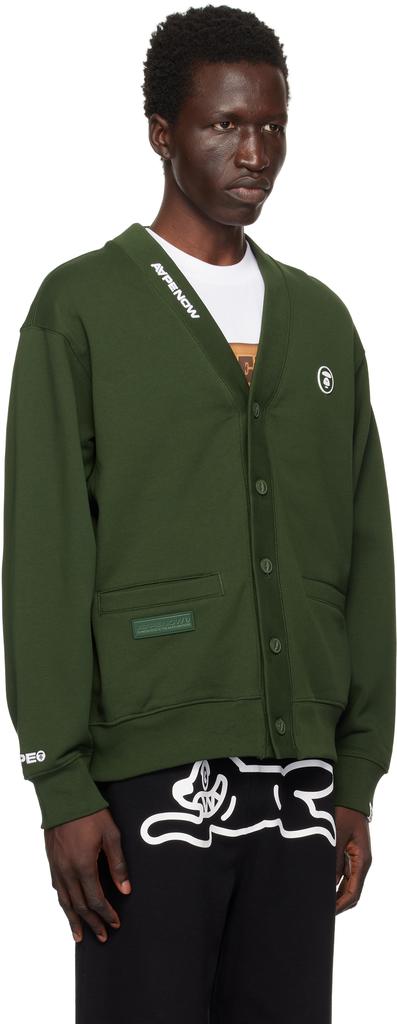 AAPE Green  'AAPE Now' Sweat Cardigan