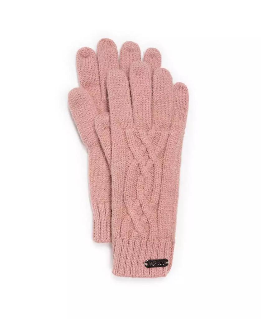 MUK LUKS Women's Cozy Knit Gloves, Grey Heather, One Size