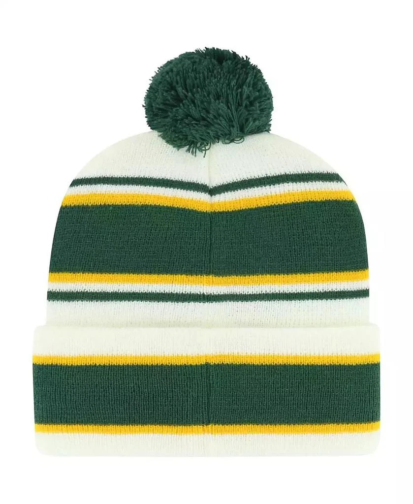 47 Brand Youth Boys and Girls White, Green Oakland Athletics Stripling Cuffed Knit Hat with Pom 2