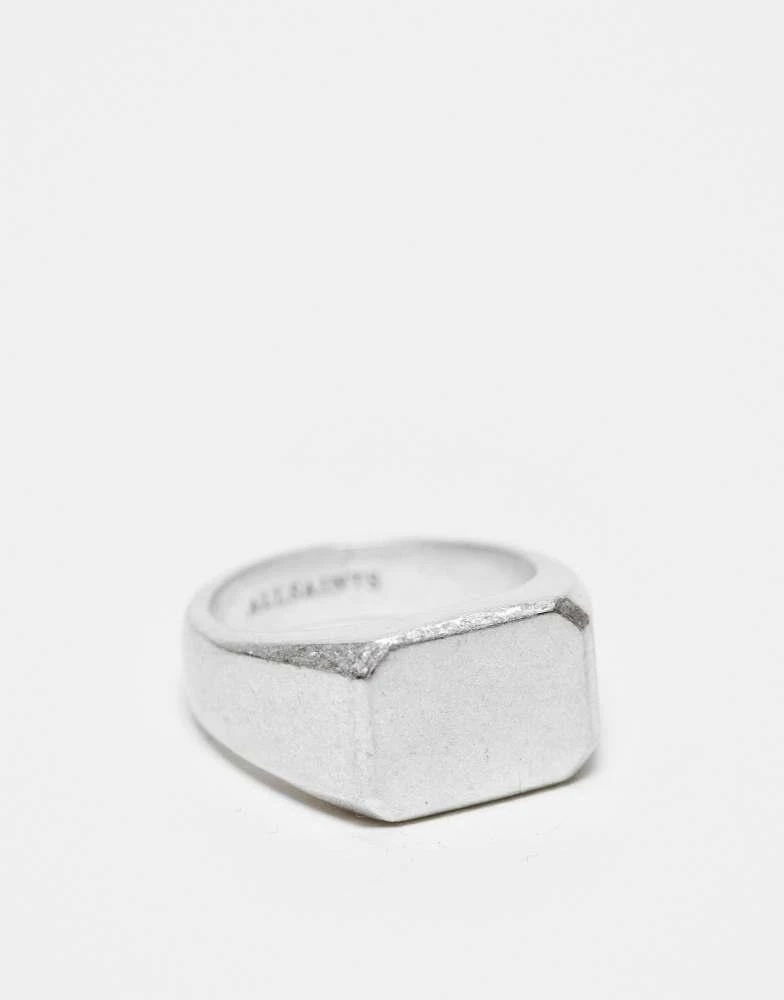 ALL SAINTS AllSaints hex signet ring in silver 1