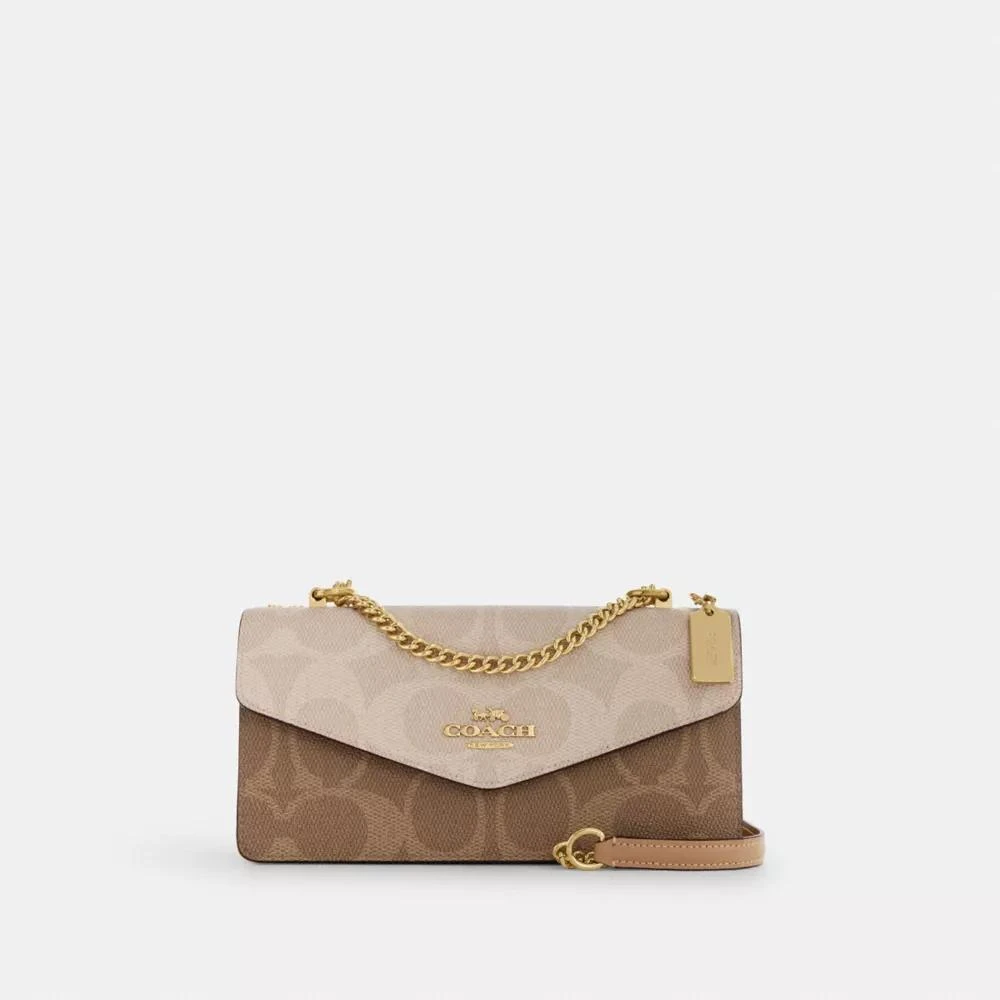 Coach Klare Envelope Crossbody Bag In Blocked Signature Canvas