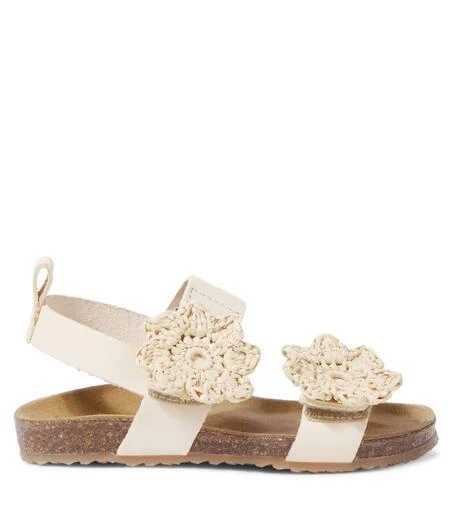 PèPè Floral-appliqué leather sandals 4