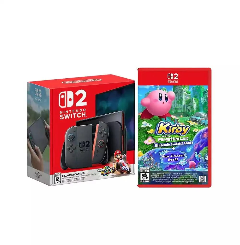 Nintendo Switch 2 Console with Mario Kart World and Kirby and the Forgotten Land Bundle