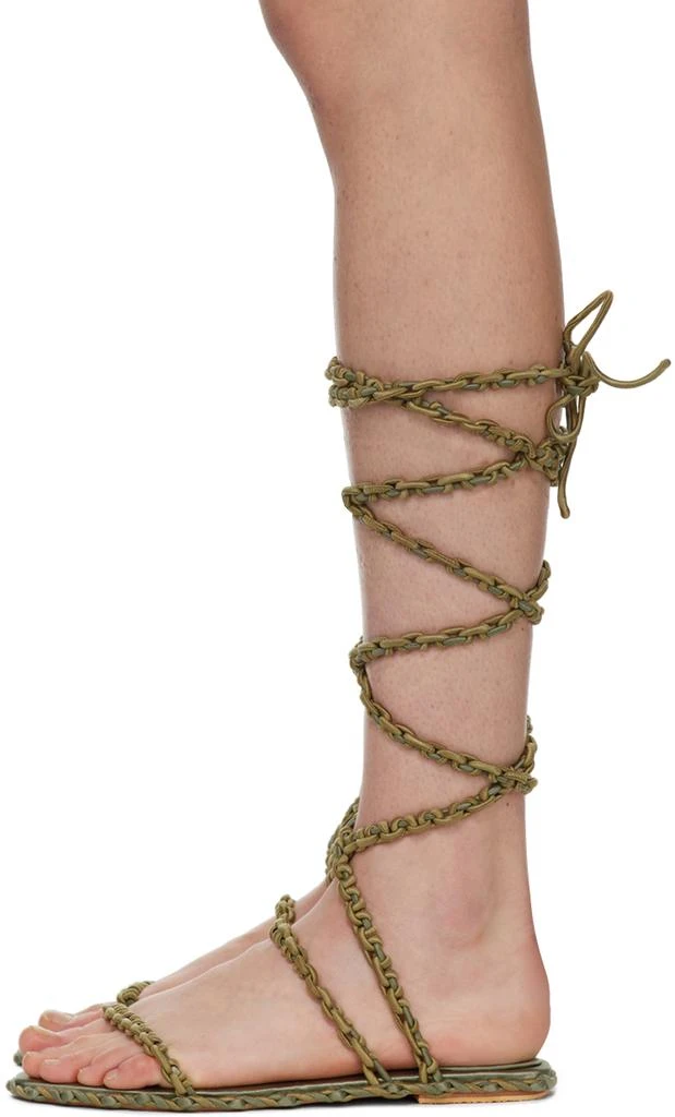Isa Boulder SSENSE Exclusive Green Vine Sandals 3
