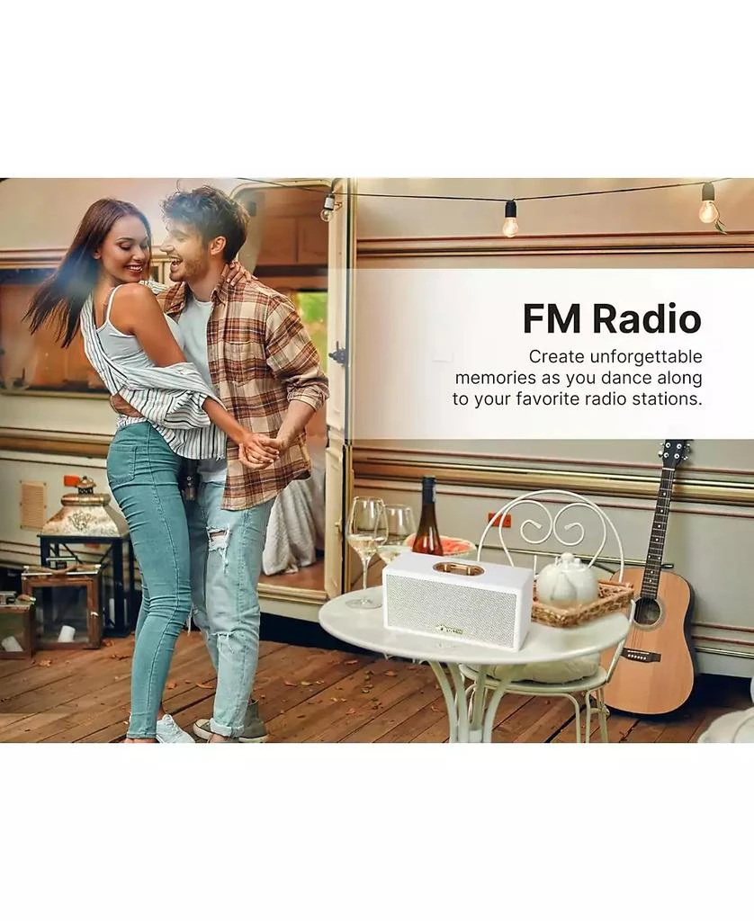 Victor VAS-3003 Portable Bluetooth Speaker with Radio and USB Reader - Cream 6