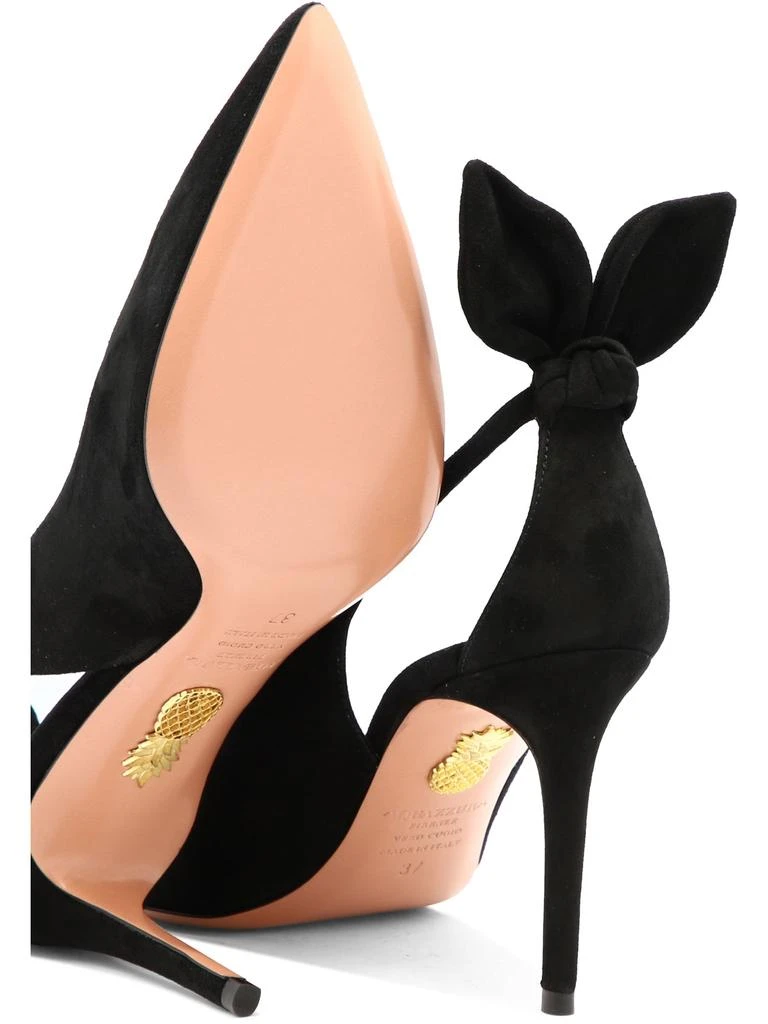 Aquazzura BLACK CALF LEATHER HEELED SHOES 5