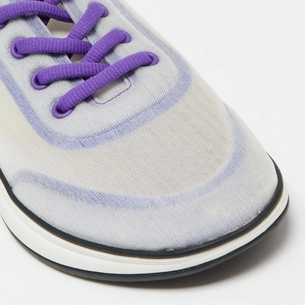 Chanel Chanel Purple/White Net And Fabric Lyrca Logo Trainers Sneakers Size 39 8