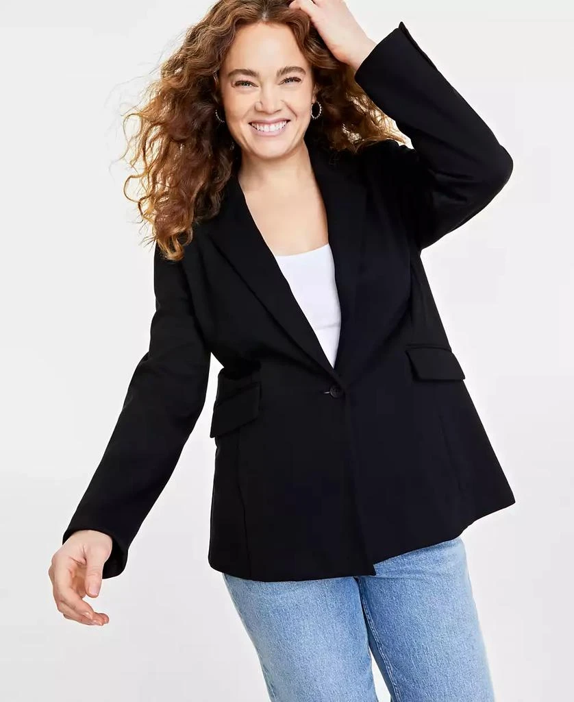On 34th Women's Solid Longline Blazer, Created for Macy's 2