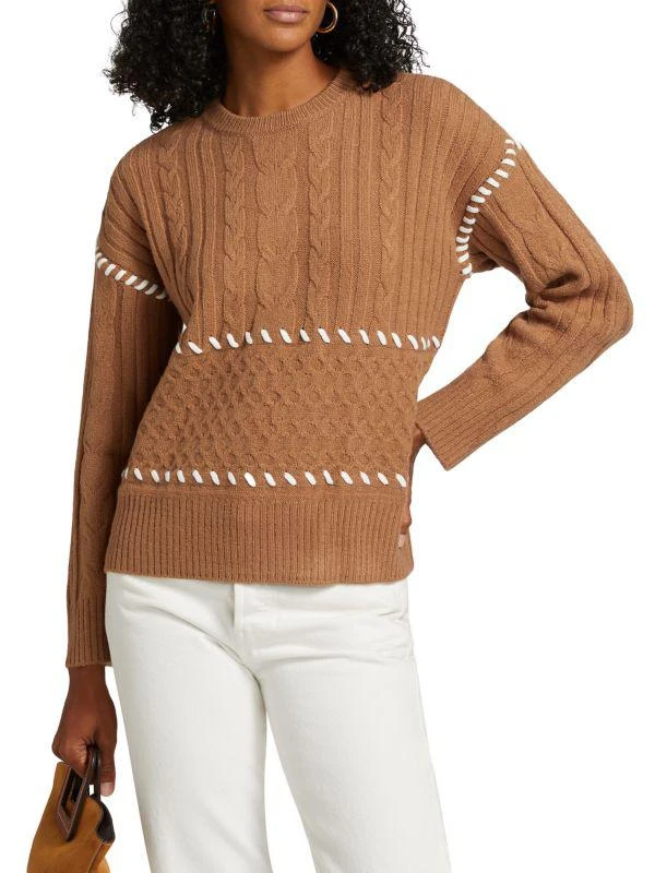 Design History Cable-Knit Whipstitch Sweater 1