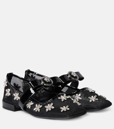 Versace Gianni Ribbon embellished ballet flats 1