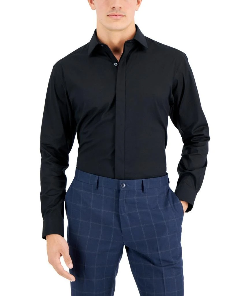 alfani black dress shirt Alfani Men's Regular-Fit Solid Dress Shirt