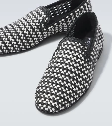 Dolce 
Gabbana Woven leather slip-on shoes 3