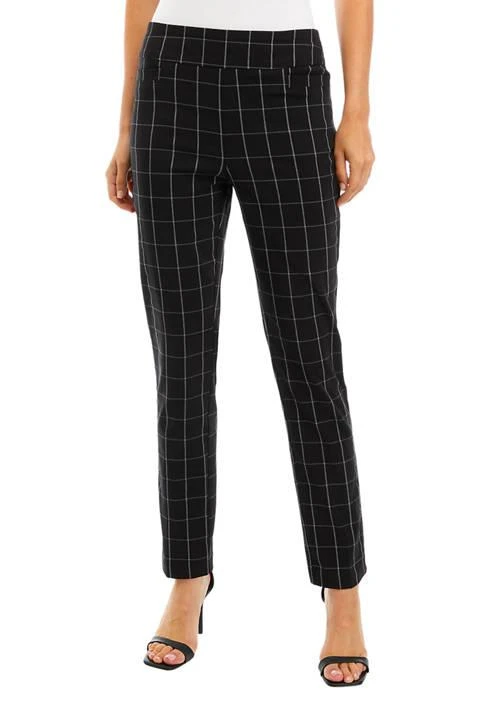 Kim Rogers® Rogers Womens Grid Print Pull On Trousers 1