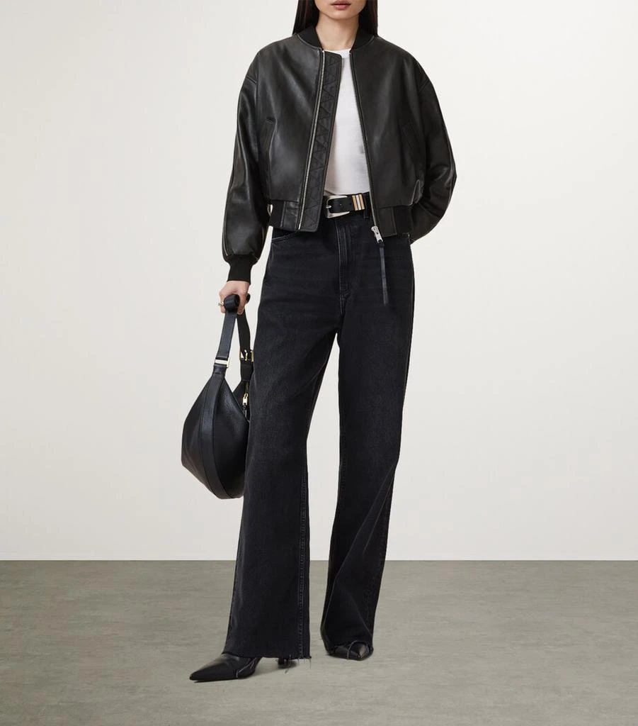 ALL SAINTS Leather Zenith Bomber Jacket 3