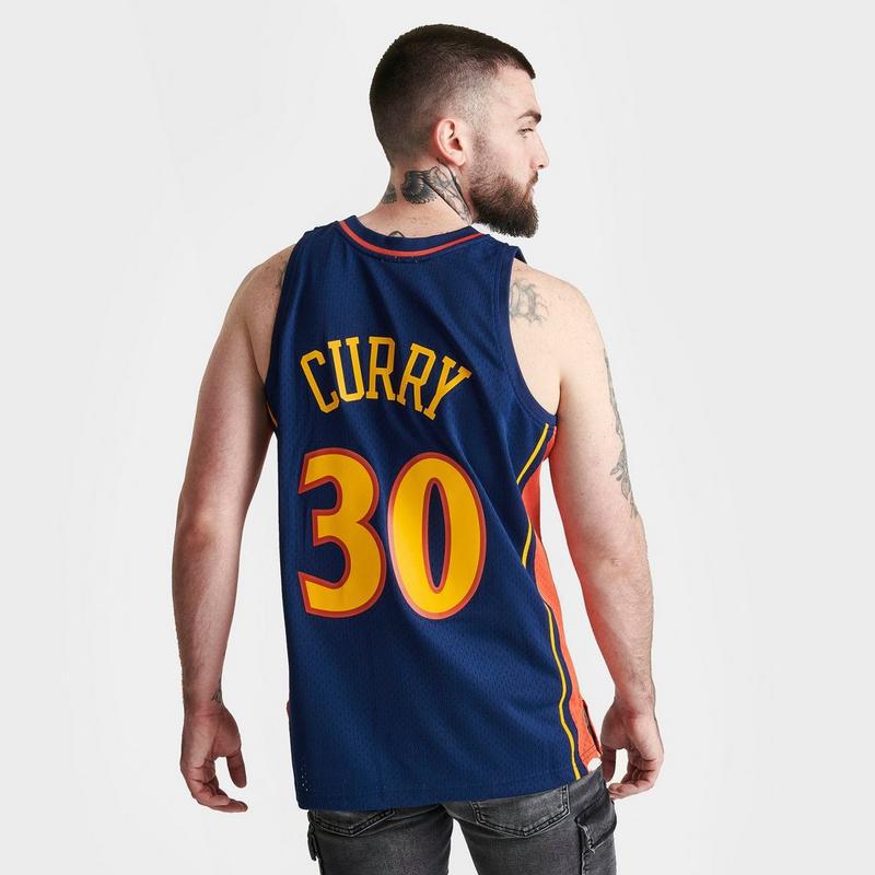 Mitchell & Ness Men's Mitchell & Ness Golden State Warriors NBA Stephen Curry 2009-10 Away Swingman Basketball Jersey