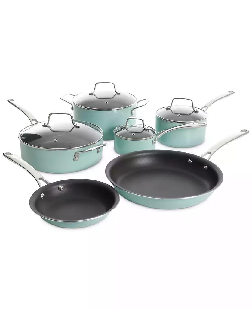 Martha Stewart 10-Pc. Hard-Enameled Aluminum Nonstick Cookware Set