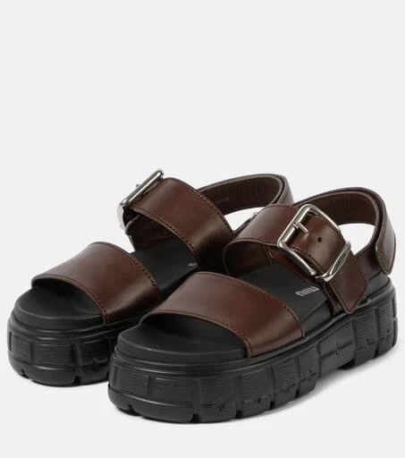 Miu Miu 50 leather platform sandals 5