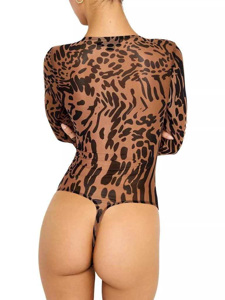 Good American Leopard Mesh Bodysuit 5