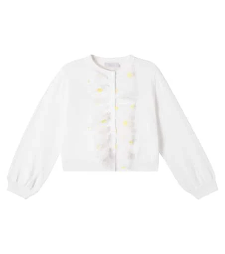 Stella McCartney Floral ruffled cotton cardigan