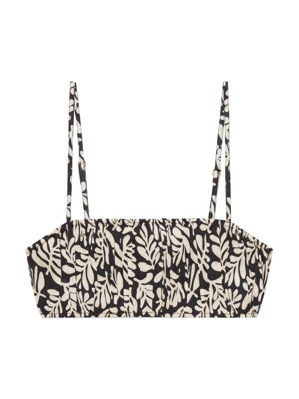 WeWoreWhat Ruched Linen Blend Bra Top 3