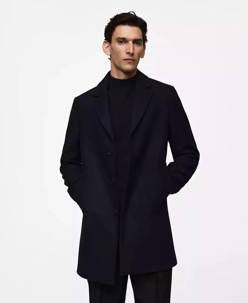 Mango Men's Lightweight Wool Coat 1