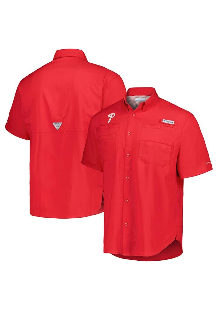 Columbia MLB Philadelphia Phillies Tamiami Omni-Shade Button-Down Shirt