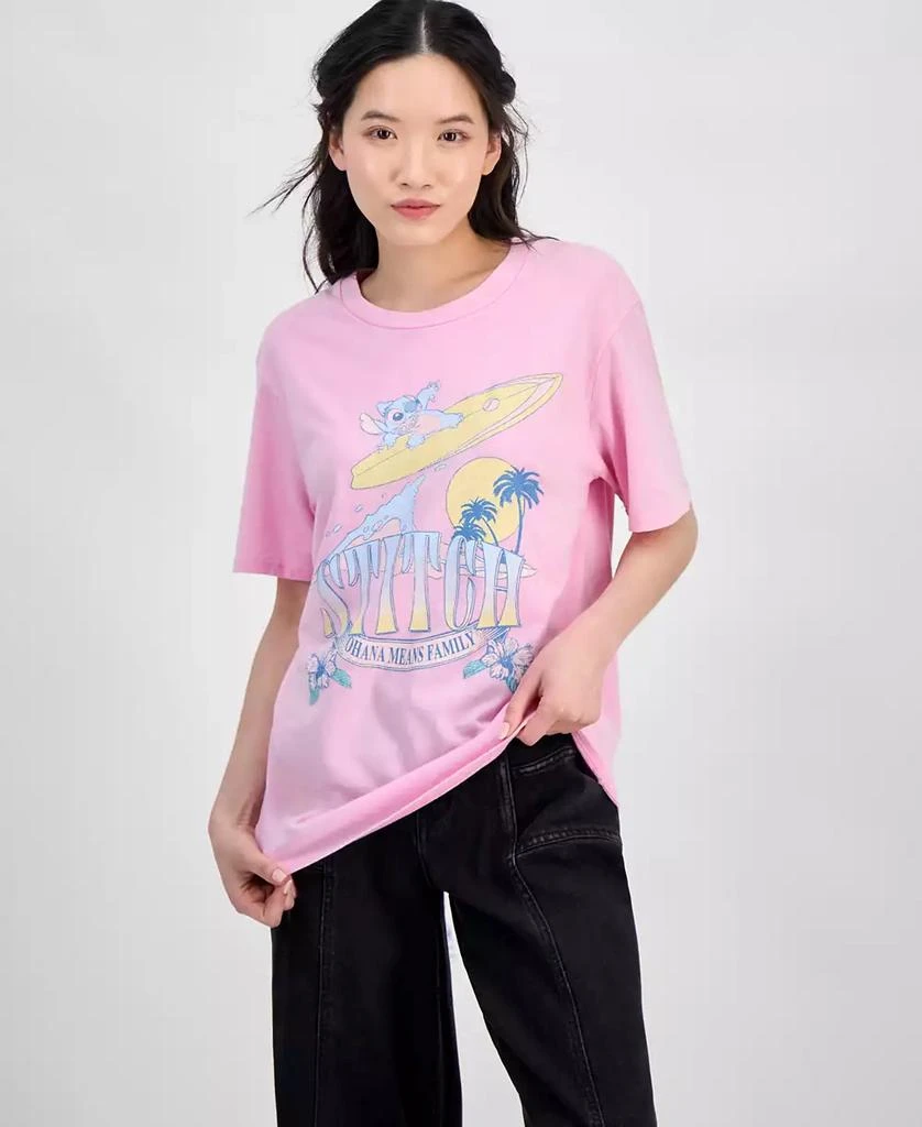 Disney Juniors' Stitch Ohana Surf Graphic T-Shirt 1