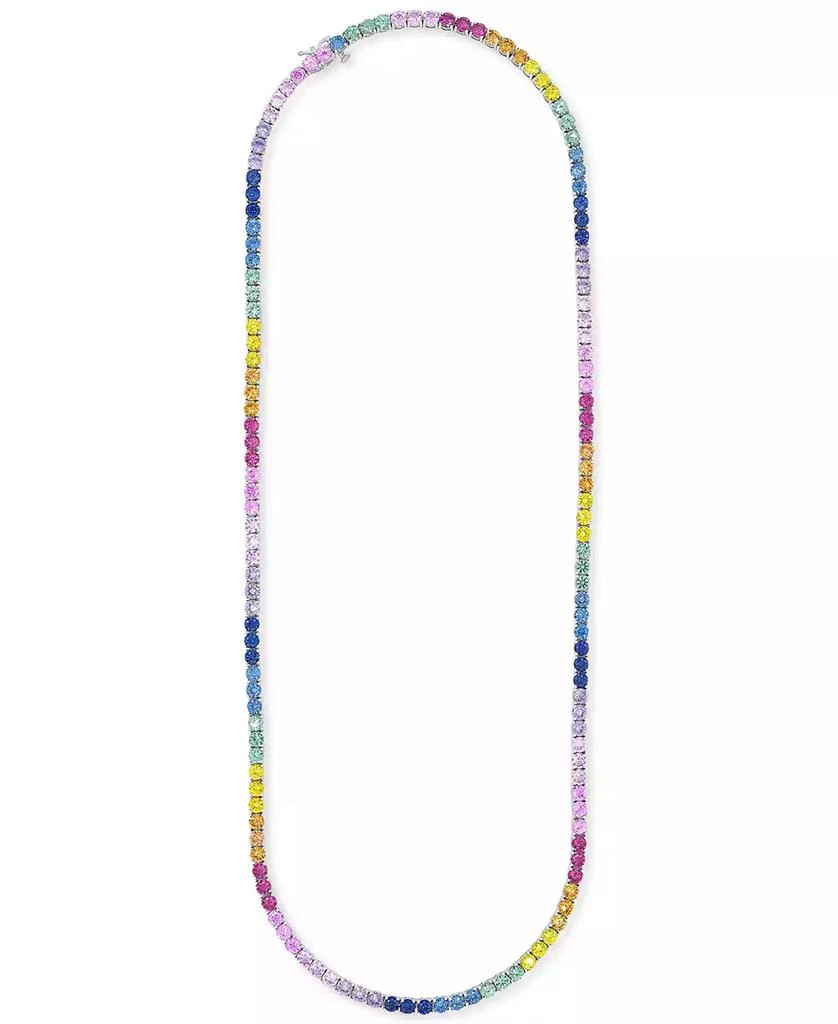 Macy's Lab-Grown Multi-Sapphire 24" Statement Necklace (48-1/3 ct. t.w.) in Sterling Silver 2