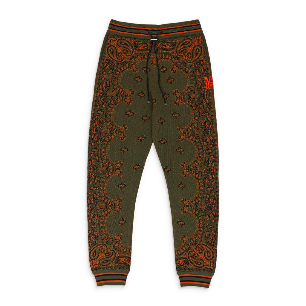 AMIRI GREEN/ORANGE BANDANA B-BALL SWEATPANTS
