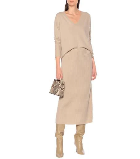 Jardin des Orangers Ribbed cashmere midi skirt 2
