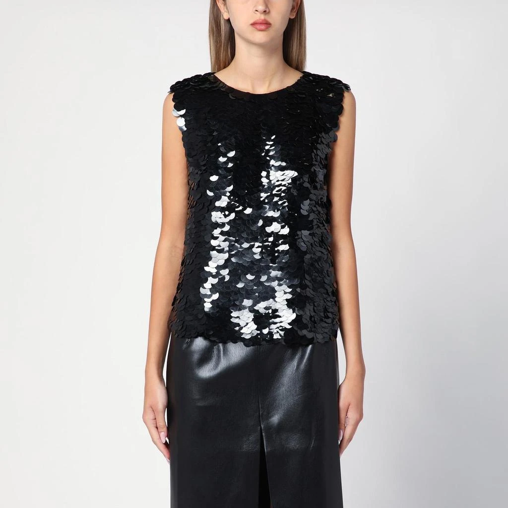Parosh Black Sequin Top 1