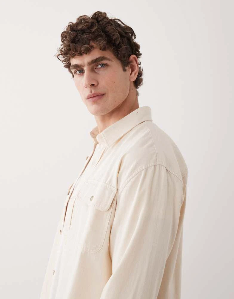 Abercrombie 
Fitch Abercrombie 
Fitch denim overshirt in beige 4