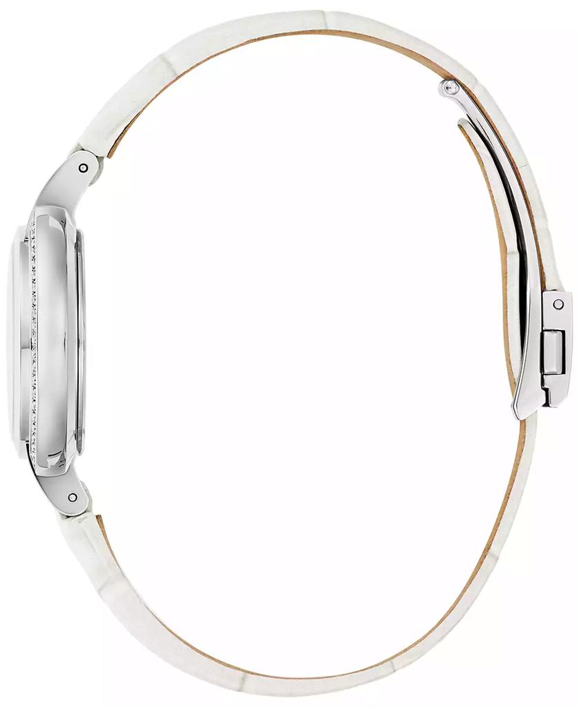 Bulova 150th Anniversary Women's Rubaiyat White Leather Strap Watch 31mm
