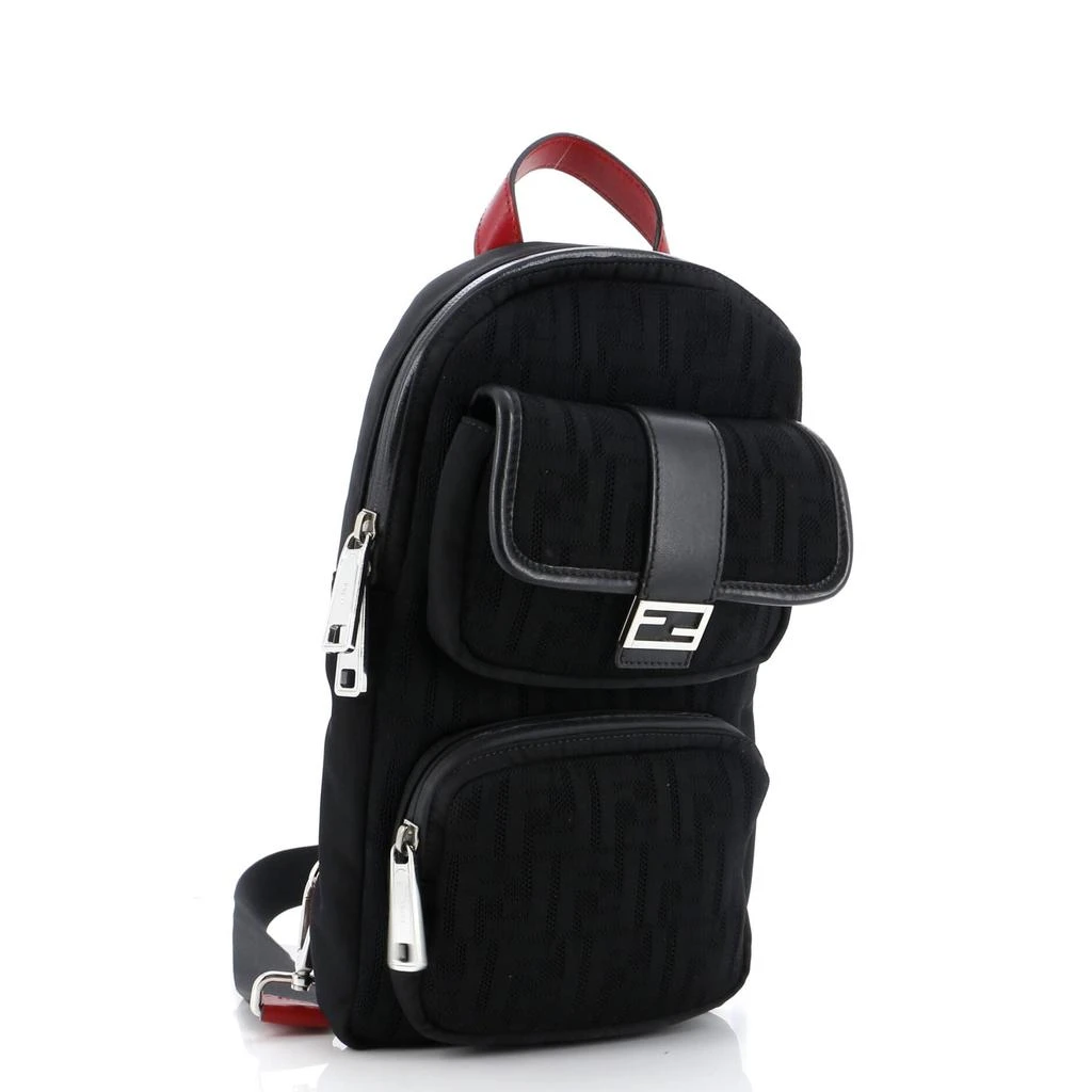 Fendi Pocket Zip Sling Bag Zucca Mesh with Nylon 2