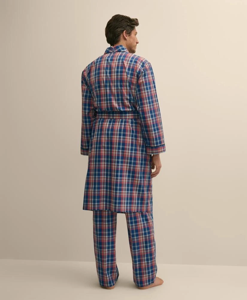 Brooks Brothers Cotton Broadcloth Madras Robe 4