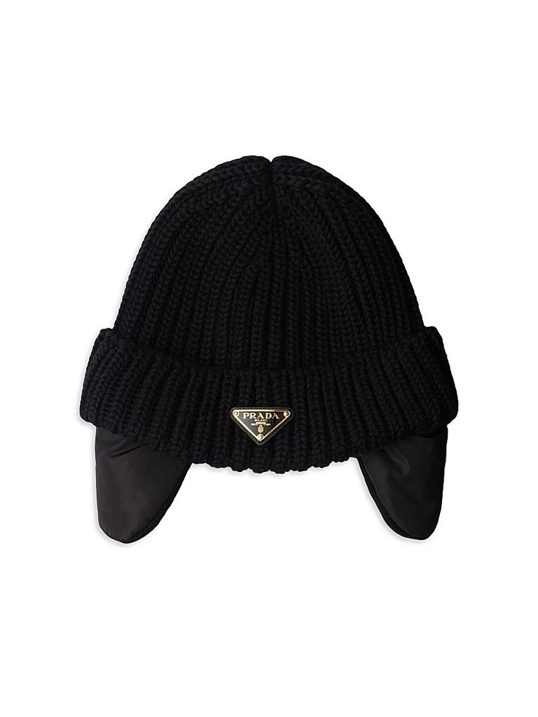 Prada Triangle Logo Denim Baseball Cap - Hats - Free  display picture 3