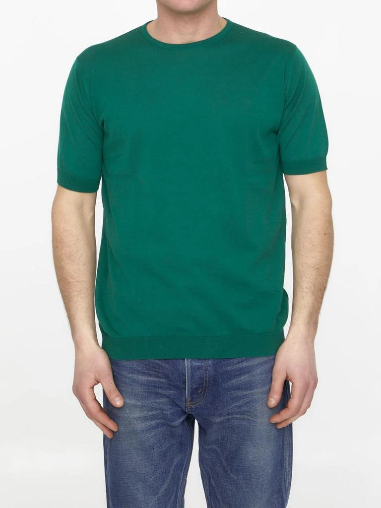 John Smedley Emerald Green Cotton Jumper 1