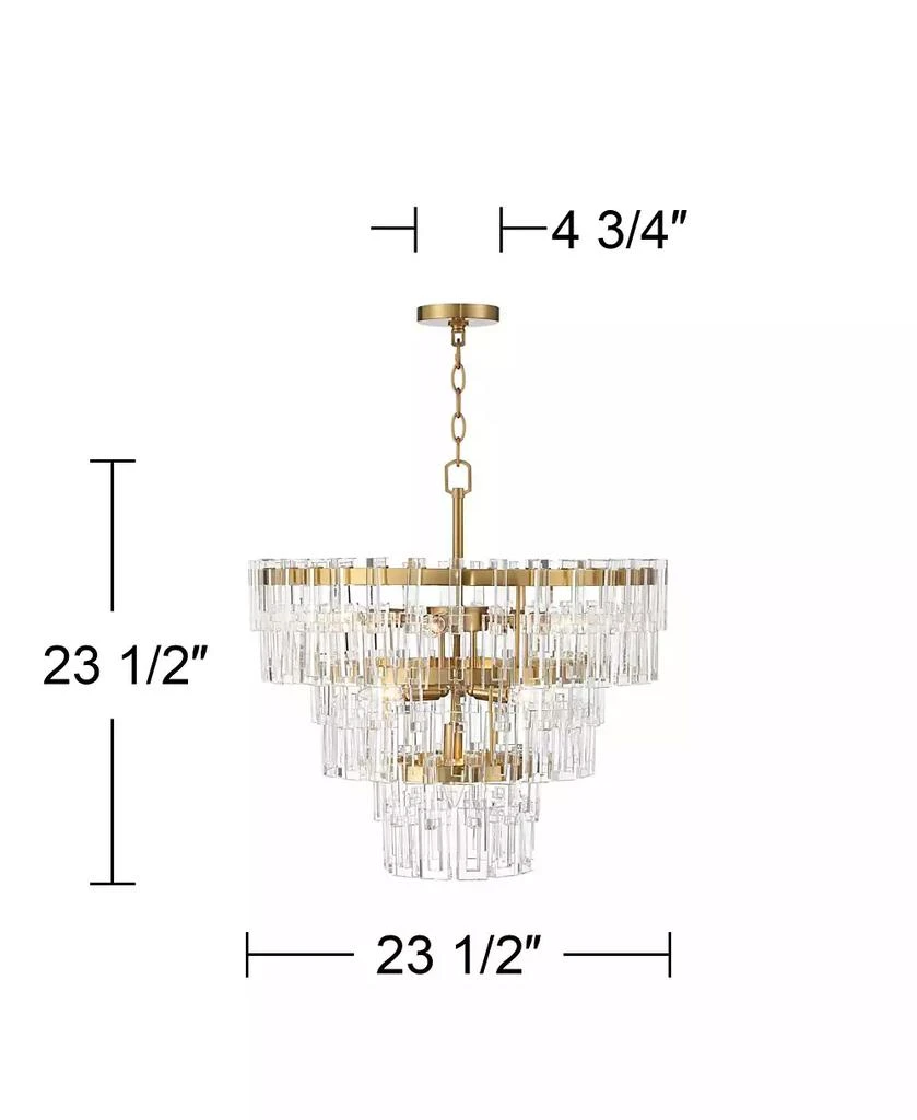 Vienna Full Spectrum Luxum Burnished Brass Chandelier 23 1/2" Wide Modern Tiered Crystal 8-Light Fixture for Dining Room House Foyer Kitchen Island 3