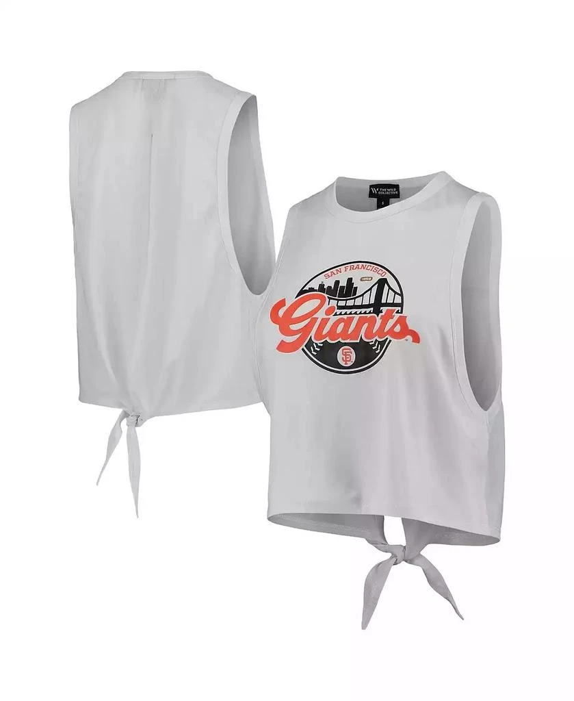 The Wild Collective Women's White San Francisco Giants Open Back Twist-Tie Tank Top 1