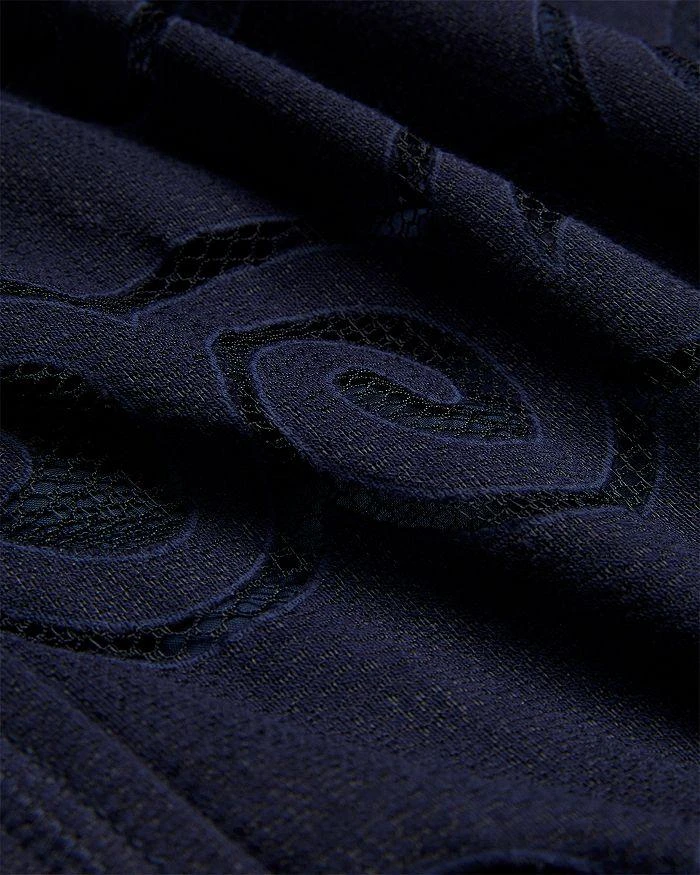 chinese dress ladies Agnel Lace Puff Sleeve Midi Dress Navy main image 0