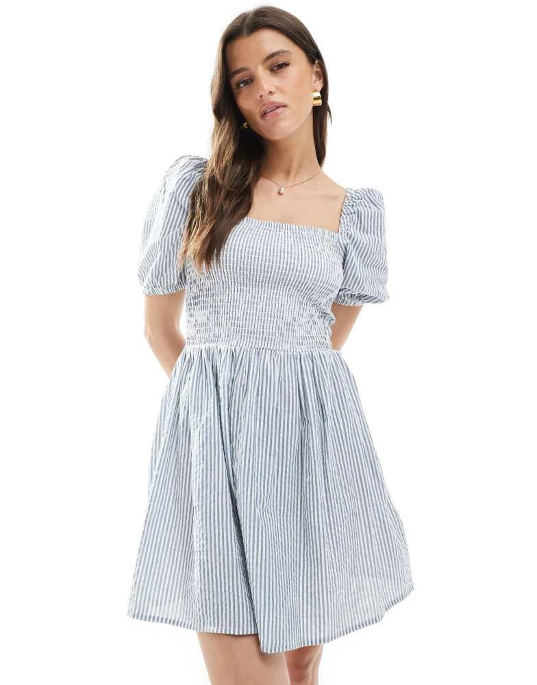 knee length dresses for ladies Floral Milkmaid Bubble Hem Dress main image 1