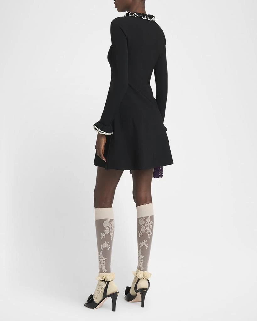 Valentino Ruffle-Trim Knit Mini Sweater Dress 3