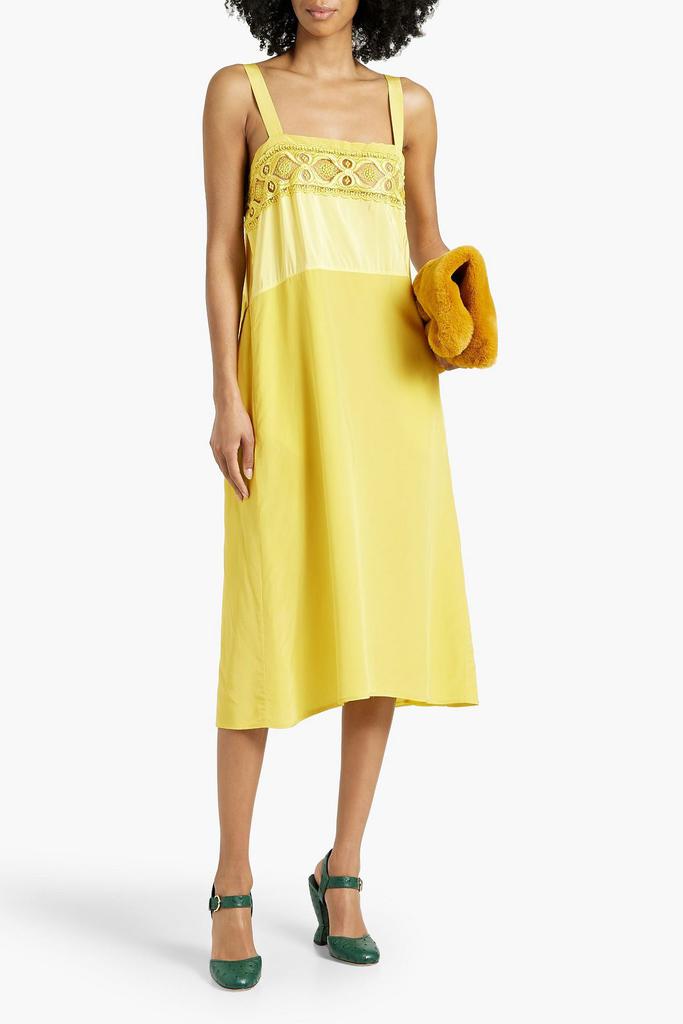 MAISON MARGIELA Embroidered crepe midi slip dress