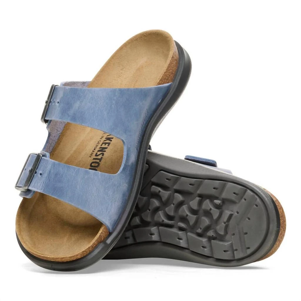 Birkenstock Women's Arizona Crosstown Oiled Leather Sandals In Elemental Blue 2
