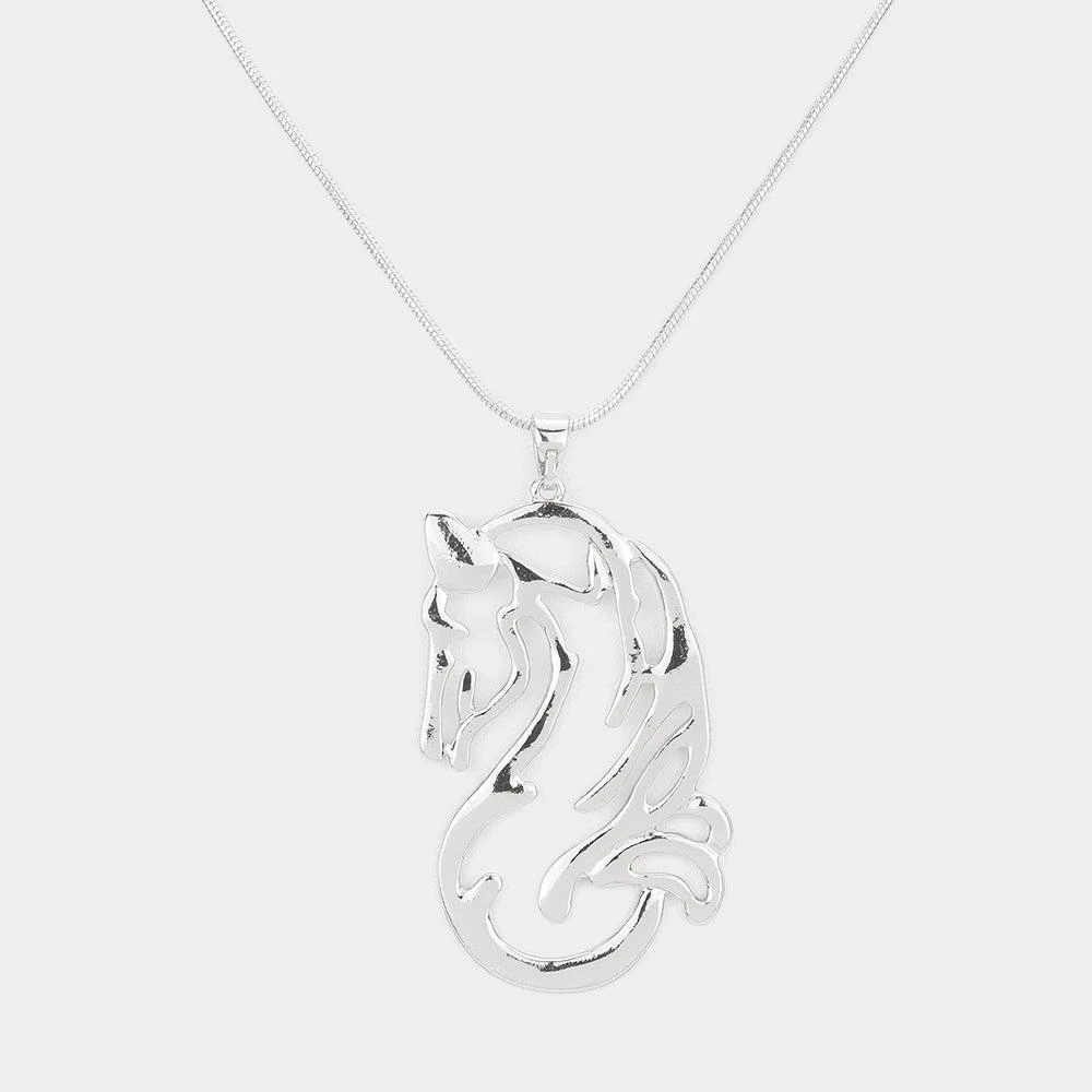 FASHNZFAB Metal Unicorn Pendant Necklace 2