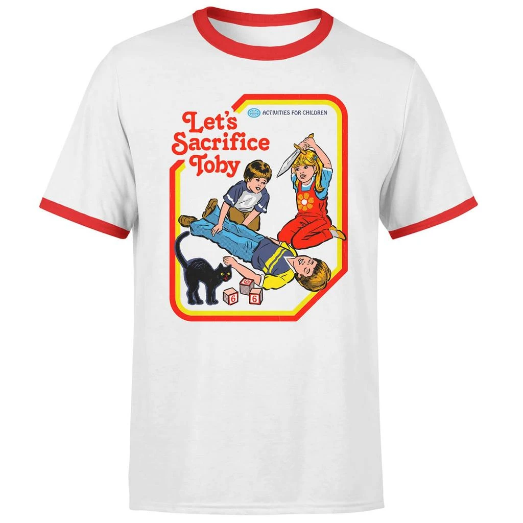 Original Hero Steven Rhodes Let's Sacrifice Toby Unisex Ringer T-Shirt - White/Red 1