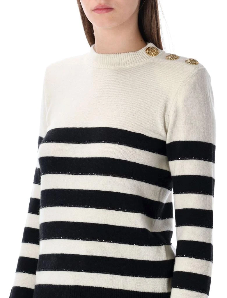 Balmain Balmain Striped Buttoned Knit Jumper 3